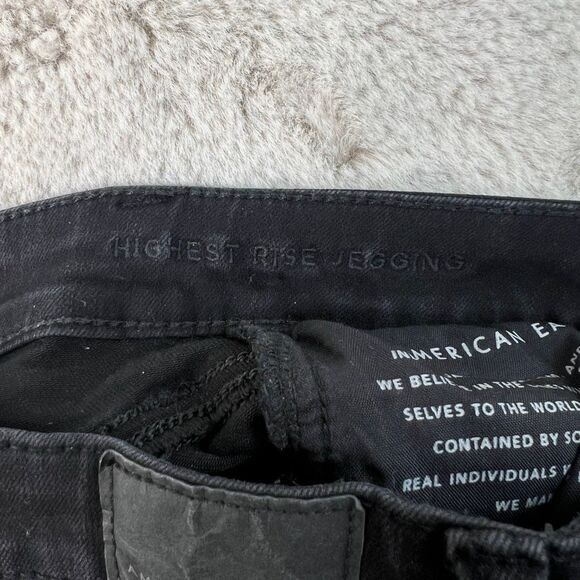 American Eagle Jegging Jeans Womens Size 2 Black Next Level Stretch Highest Rise - Picture 5 of 10
